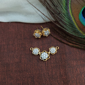 Silver & Silver Gold Plated Elegant Bountiful Diamond Pendant Set