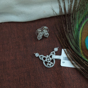 Exquisite Silver-Plated Diamond Look Mangal Sutra With Zircon Stones