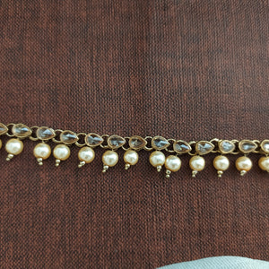 Single Pearl Drops Mehandi Finish Hip Chain