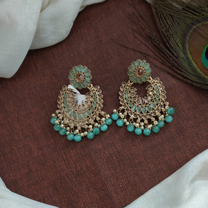 Dazzling Mehandi Style Floral Earrings