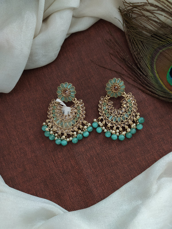 Sky Blue Enamel Golden Jhumka Earrings – Deara Fashion Accessories
