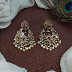 Beautiful Chandbali Style Mehandi Earrings With Dangling