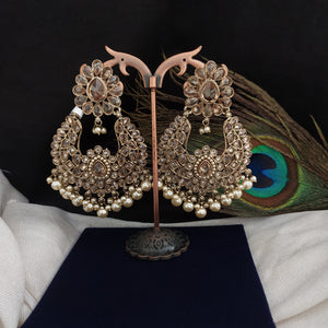 Beautiful Chandbali Style Mehandi Earrings With Dangling