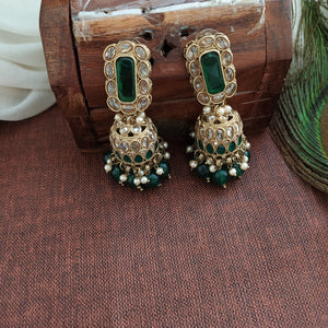 Charming Mehandi Necklace Set Having Pearl Drops