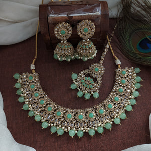 Elegant Polki Mehandi Necklace Set for Wedding