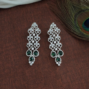 Floral Design Stunning Silver-plating Zircon Necklace Set