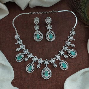 Rhodium-Plated Amazing Zircon Necklace Set