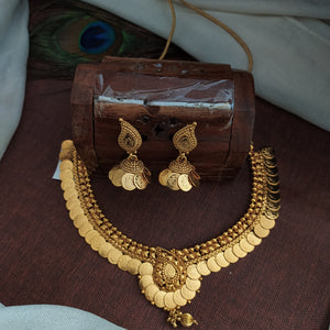 Gold Plated Coin Shape Necklace Set