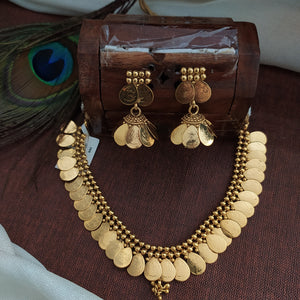 Gold Plated Coin Shape Necklace Set