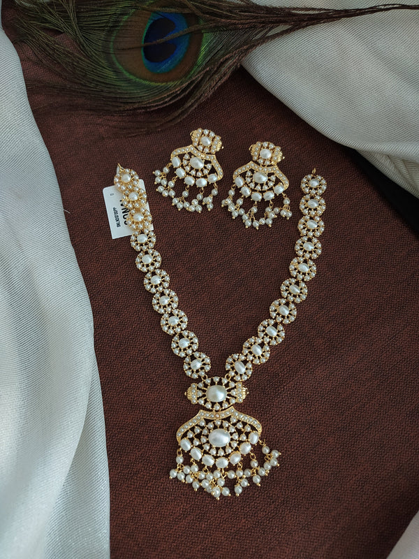 Gold Plated Ethnic pearl Necklace – Sanvi Jewels