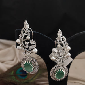 Alluring Pearlie Zircon Dangler Earrings