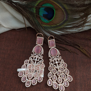 Chandelier Style American Diamond Studded Drop Earrings