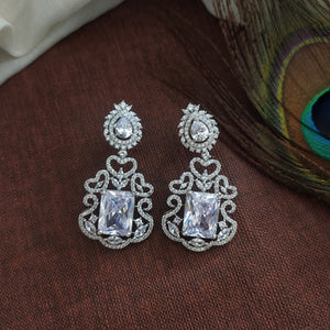 Chic Rhodium Double-Layered Zircon Necklace Set