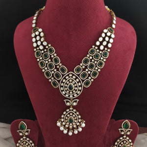 Multilayer Design Tilak Shaped Victorian Necklace Set