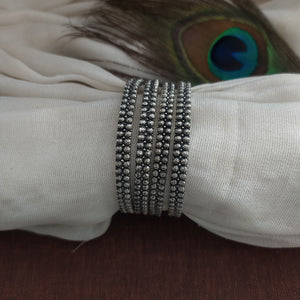Unique German Silver Oxidised Plain Bangles 
