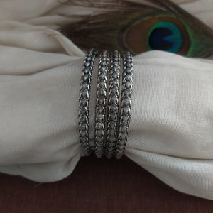 Elegant German Silver Oxidized Plain Bangles 