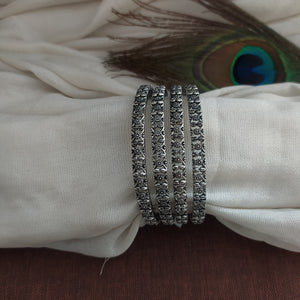 Classic German Silver Oxidized Plain Bangles