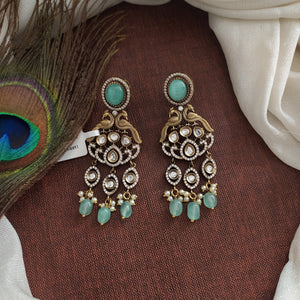 Alluring Peacock Design Dangler Earrings