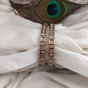 Charming Uncut Polki Mehandi Bangles For Wedding