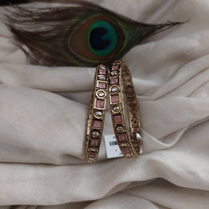 Charming Uncut Polki Mehandi Bangles For Wedding