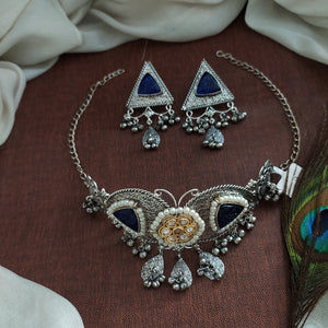 Amazing Butterfly Design Oxidised Choker Set