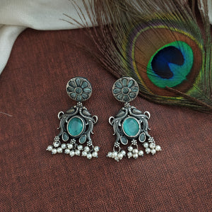 Stylish Touch Oxidised Necklace Set Crafted From German Silver