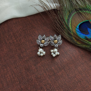 German Silver Oxidised Long Set For Festival