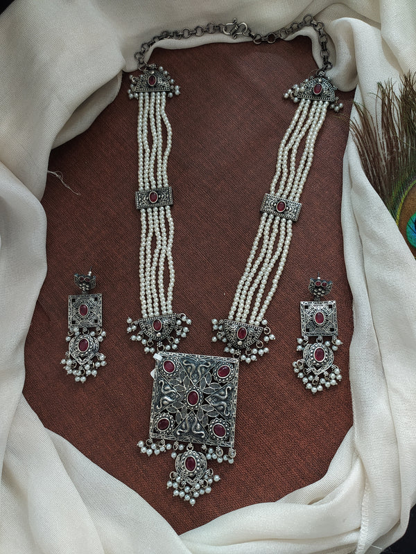 Modern Design Oxidised Pearl Mala Set Sonal Fashion Jewellery