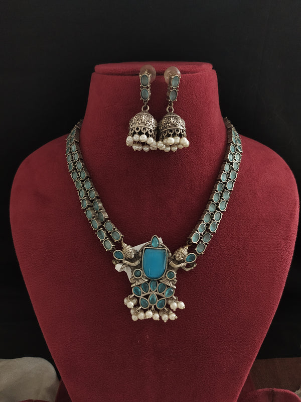 Set For A Queen! Turquoise Necklace, Earring & Ring Set in 18k Yellow Gold  | World's Best