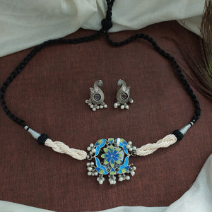 Amazing Oxidised Kundan & Pearl Choker Set for Women