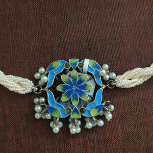 Amazing Oxidised Kundan & Pearl Choker Set for Women