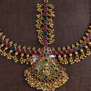 Bridal Antique Triple-Layer Goddess Lakshmi Maang Tikka