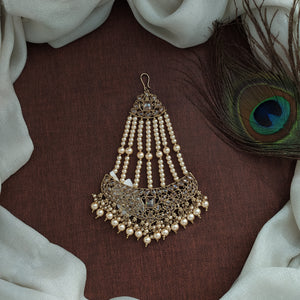 Elegant Floret Pearl Paasa/Jhoomar with LCT Stones
