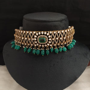 Elegance Redefined Polki Victorian Choker Set with Moissanite Stones