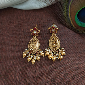 Floral Design Divine Radha Krishna Wedding Necklace Set  