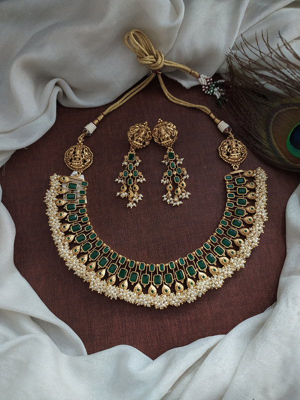 Pearl Necklace Set in Gold Plated Silver NS 140 – Deccan Jewelry