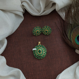 Radiant Gold-Plated Zircon Round Pendant 