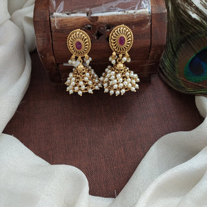 Classic Oval Shape Antique Jhumki Earrings