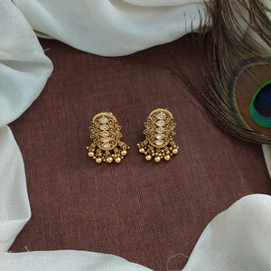 Antique Oval Over-sized Kundan Studs in Various Colors