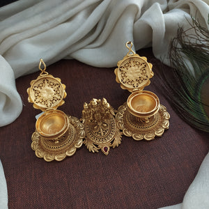 Sacred Elegance of Handcrafted Goddess Sindoor Box with Traditional Embellishments