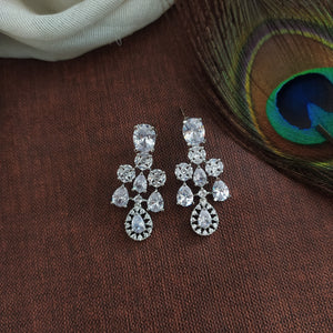 Dazzling Elegance Rhodium-Plated Zircon Necklace Set