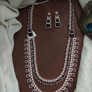 Blooming Rose-gold double-layer Floral Design Long Haram Set