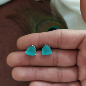 Rhodium-Finish Doublet Stone Necklace Set – Trending Big Stone Jewelry