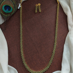 Stunning Gold Plated Zircon Long Haram Set