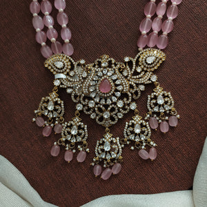 Peaceful Victorian Style Moissanite Stone Mala Sets