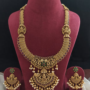 Embrace Prosperity with our Lakshmi Ji Antique Haram Set