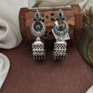 92.5 Pure Silver Designer Oxidized Jhumki