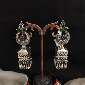 92.5 Pure Silver Designer Oxidized Jhumki