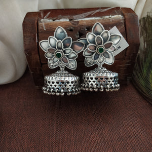 92.5 Pure Silver Oversized Designer Star Studs with Jhumki