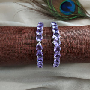 Rhodium Plated Stylish Openable Zircon Bangles